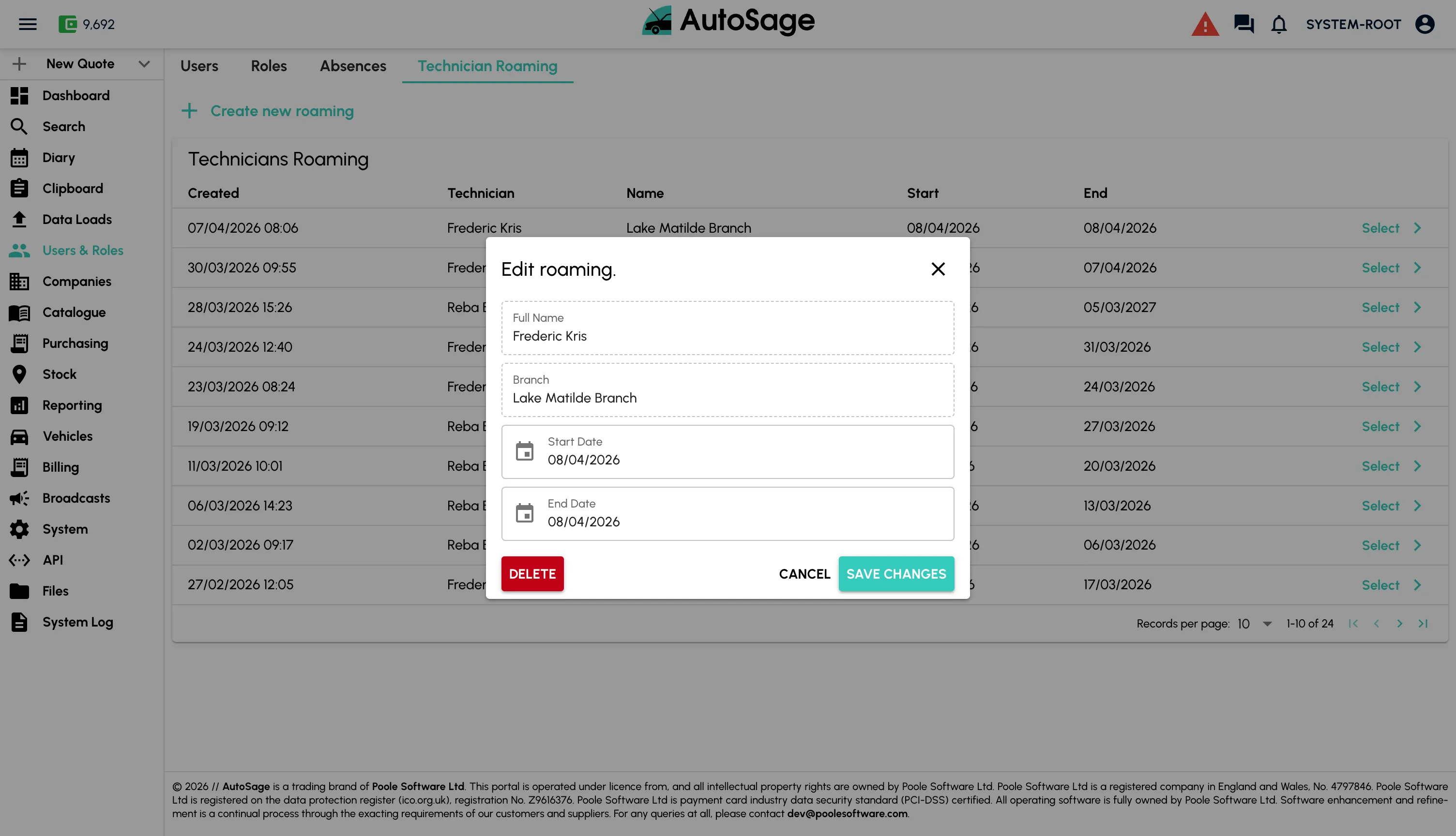 Set up users and technicians - step 2