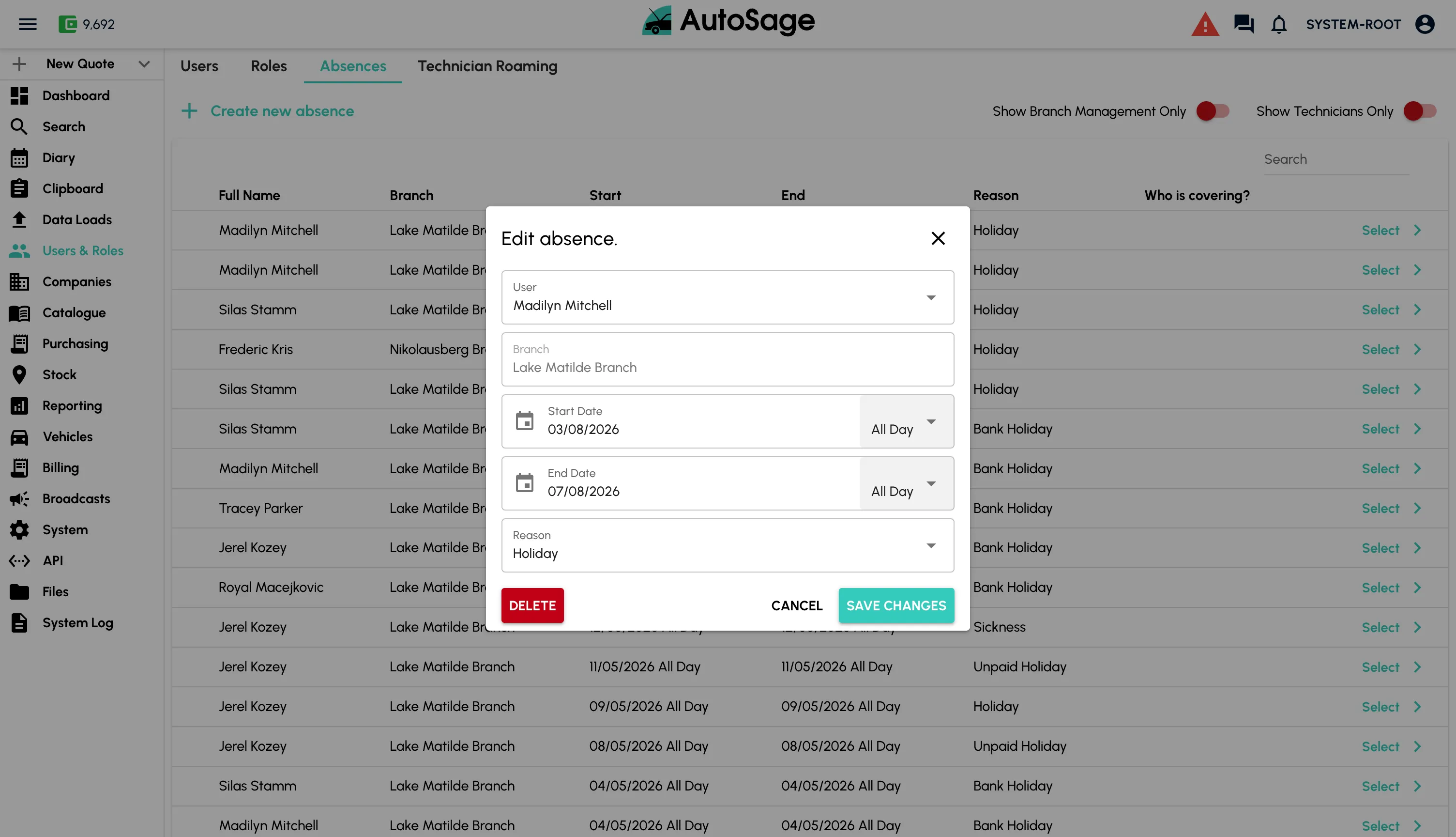 Set up users and technicians - step 4