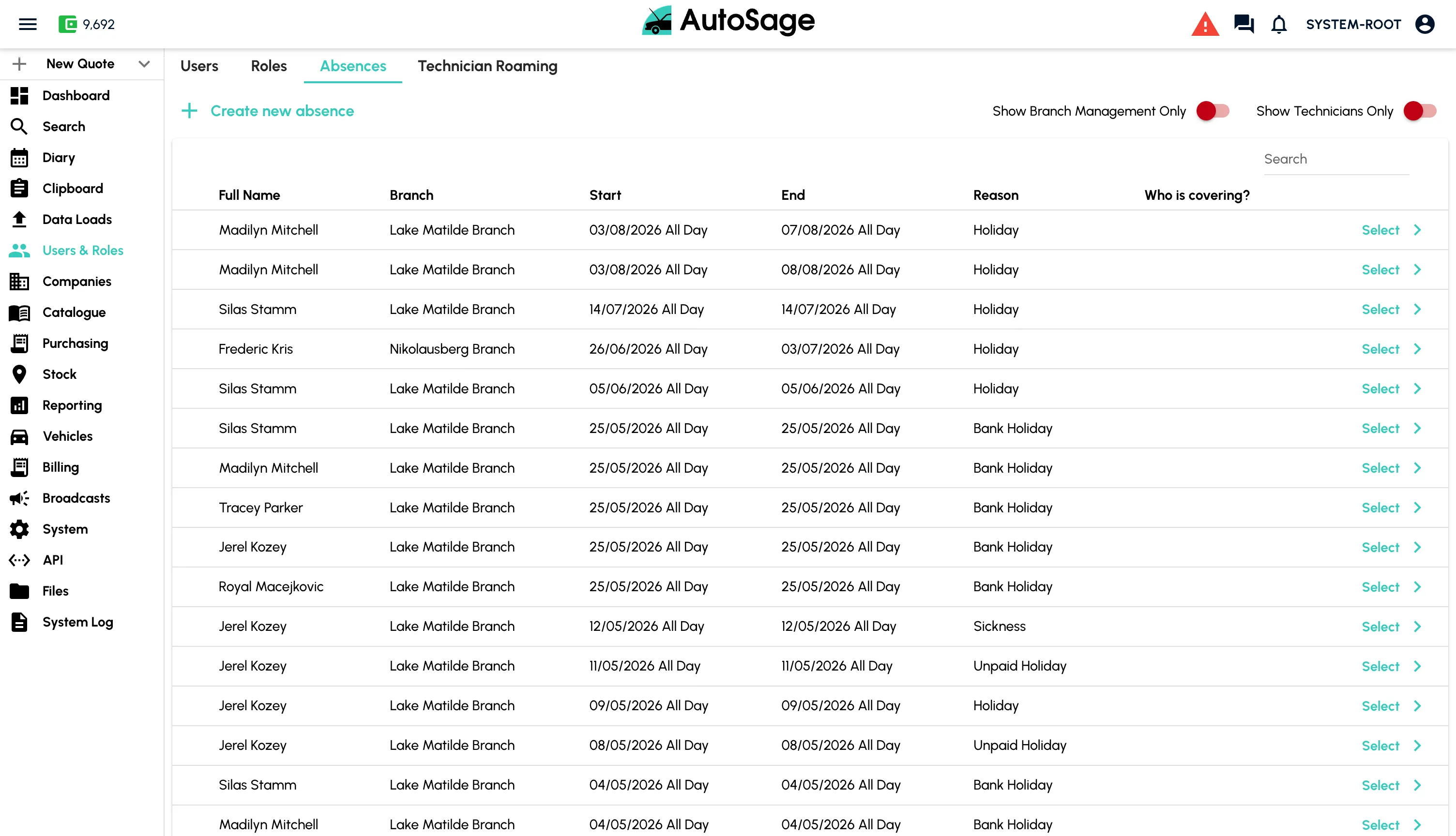 Set up users and technicians - step 5