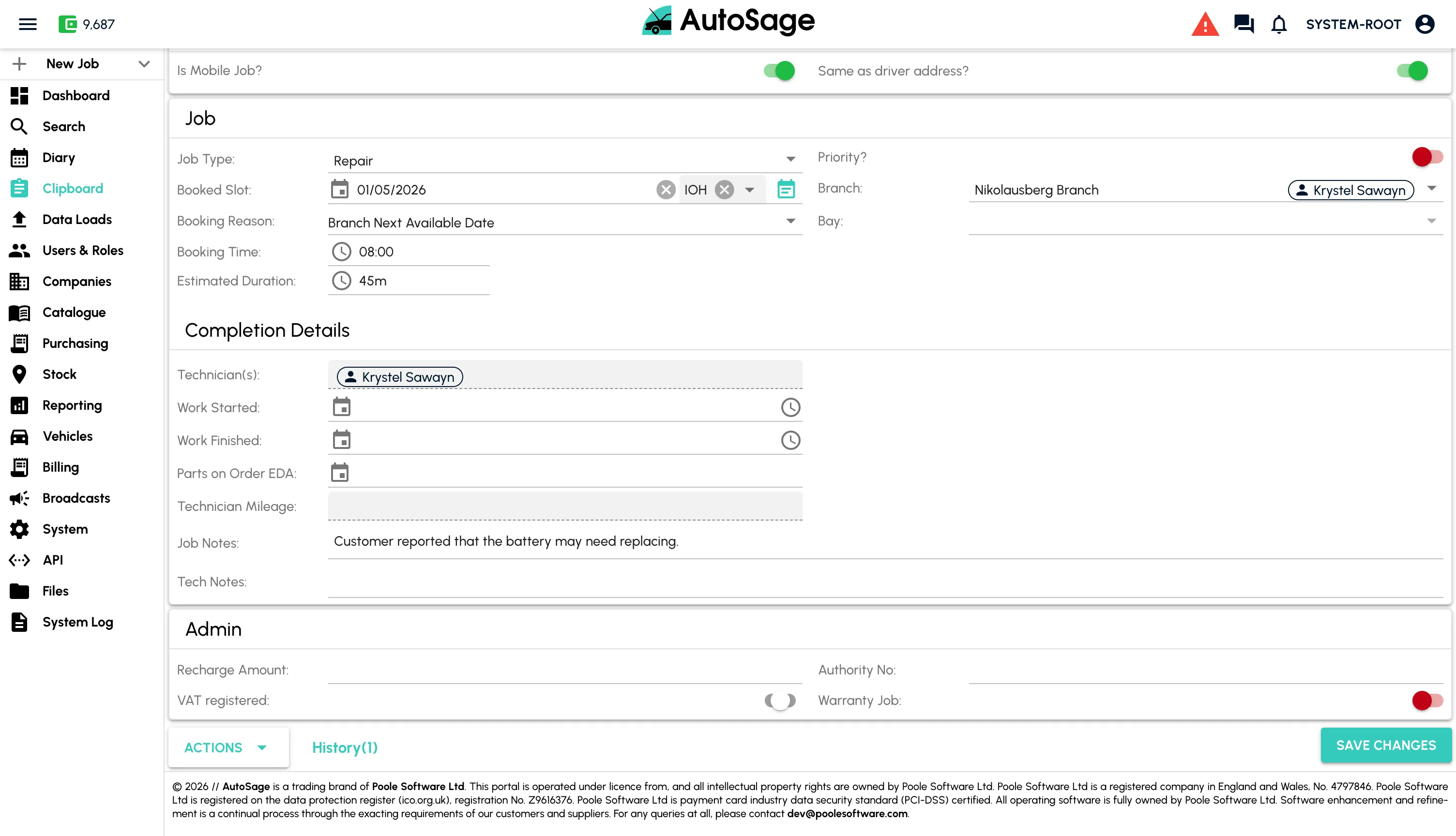 Create a booking - step 3