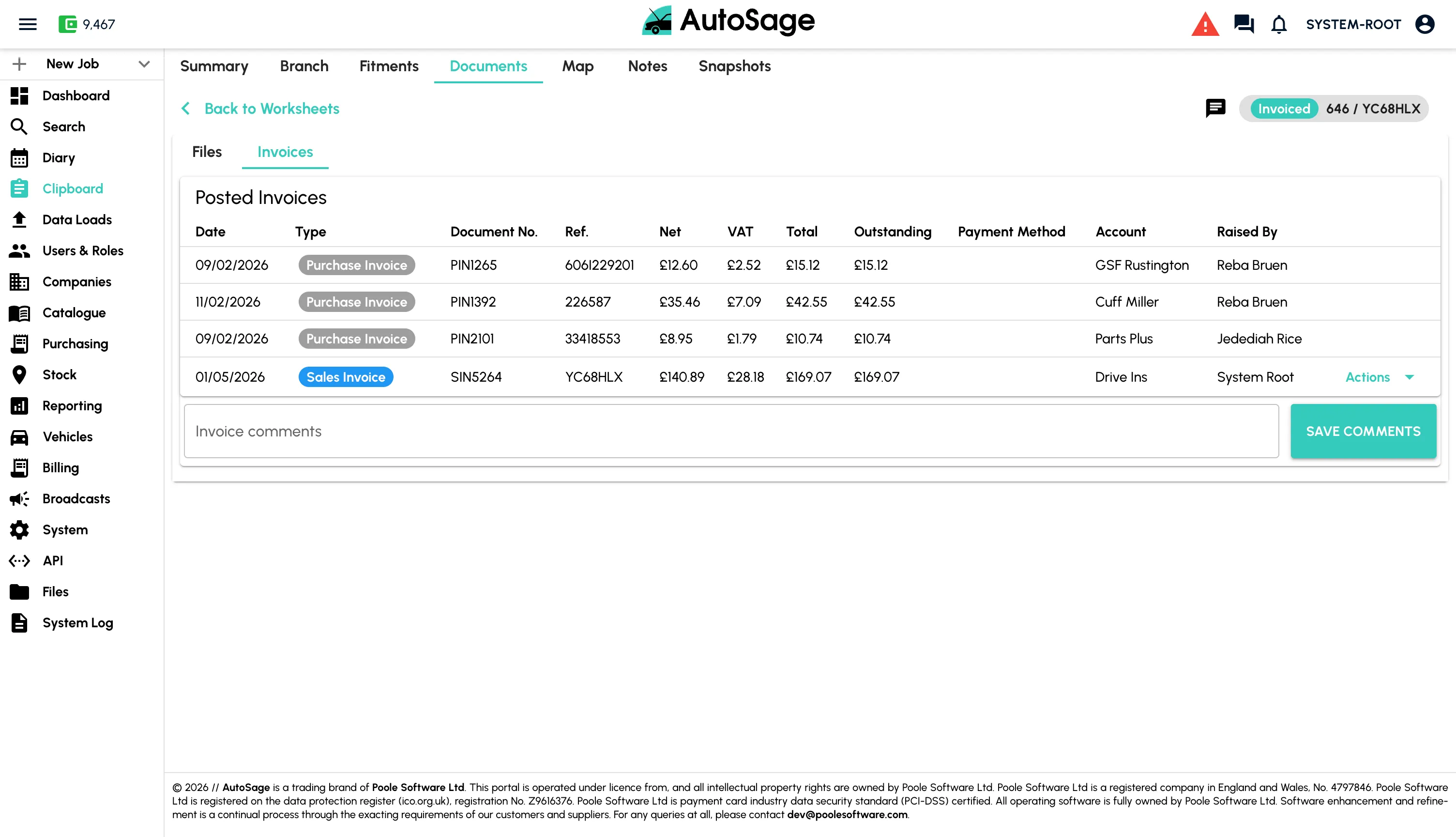 Invoice and take payment - step 3