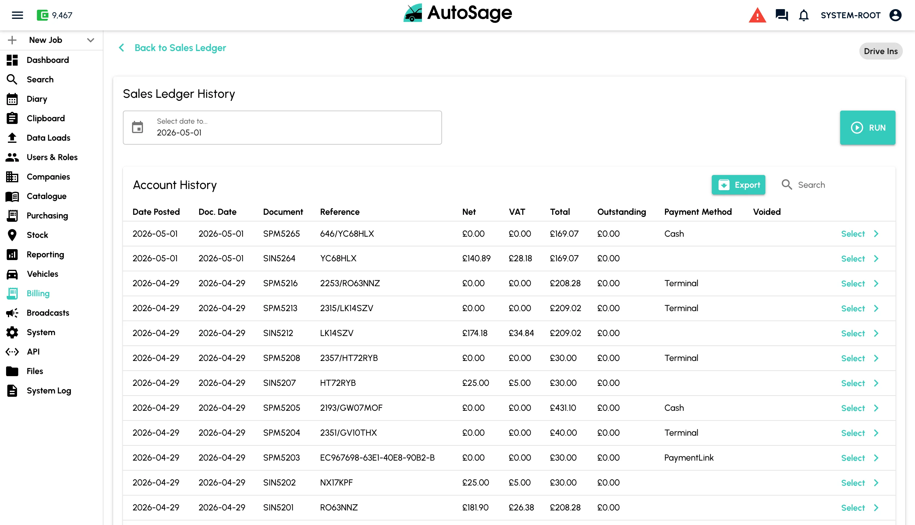 Invoice and take payment - step 8